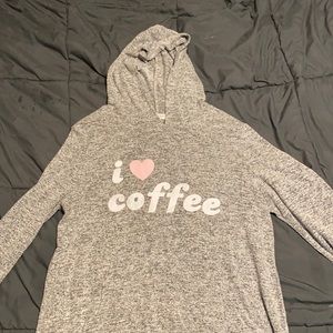 I love coffee sweater from target! Size XL